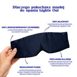 bedrock - Jedwabna maska na oczy Lights Out - Midnight Blue 1szt.