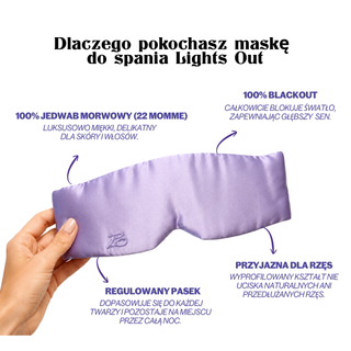 bedrock - Jedwabna maska na oczy Lights Out - Dreamscape Lilac 1szt.