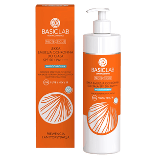 BasicLab Dermocosmetics - Lekka emulsja ochronna do ciała SPF50+ 300ml