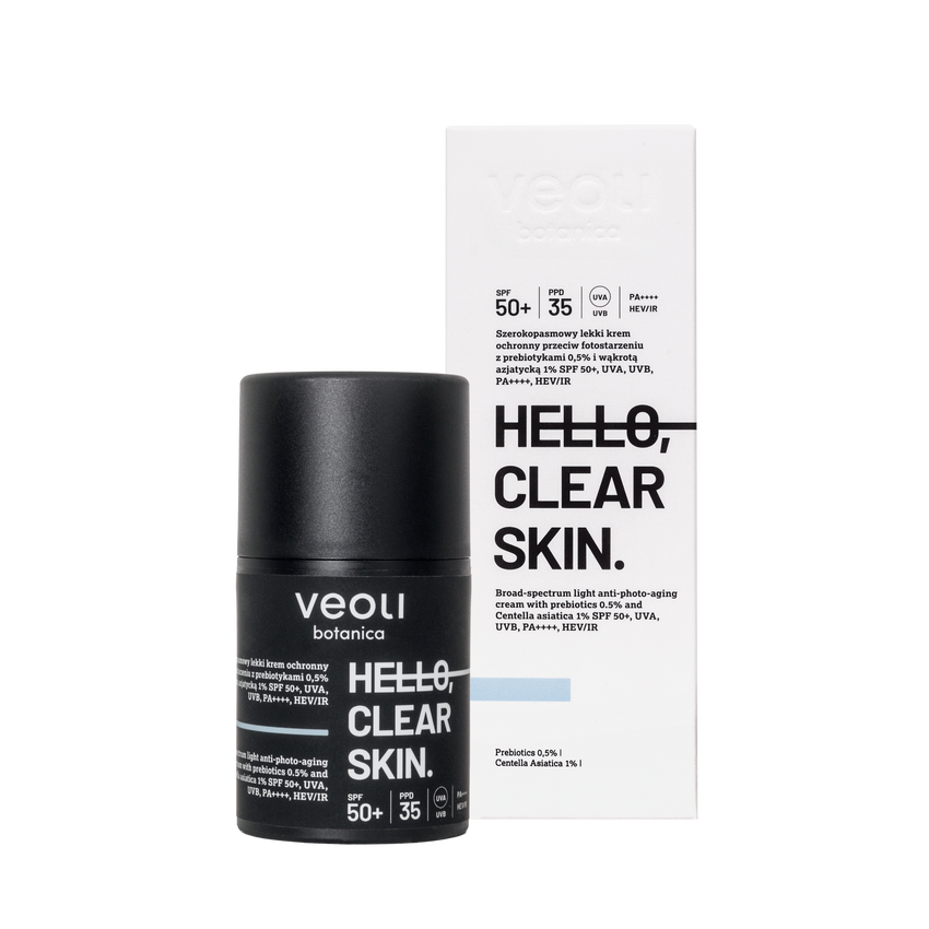 Veoli Botanica – Szerokopasmowy lekki krem ochronny SPF50 Hello Clear Skin 50ml
