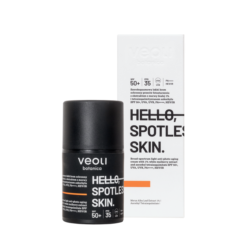 Veoli Botanica – Szerokopasmowy lekki krem ochronny SPF50 Hello Spotless Skin 50ml
