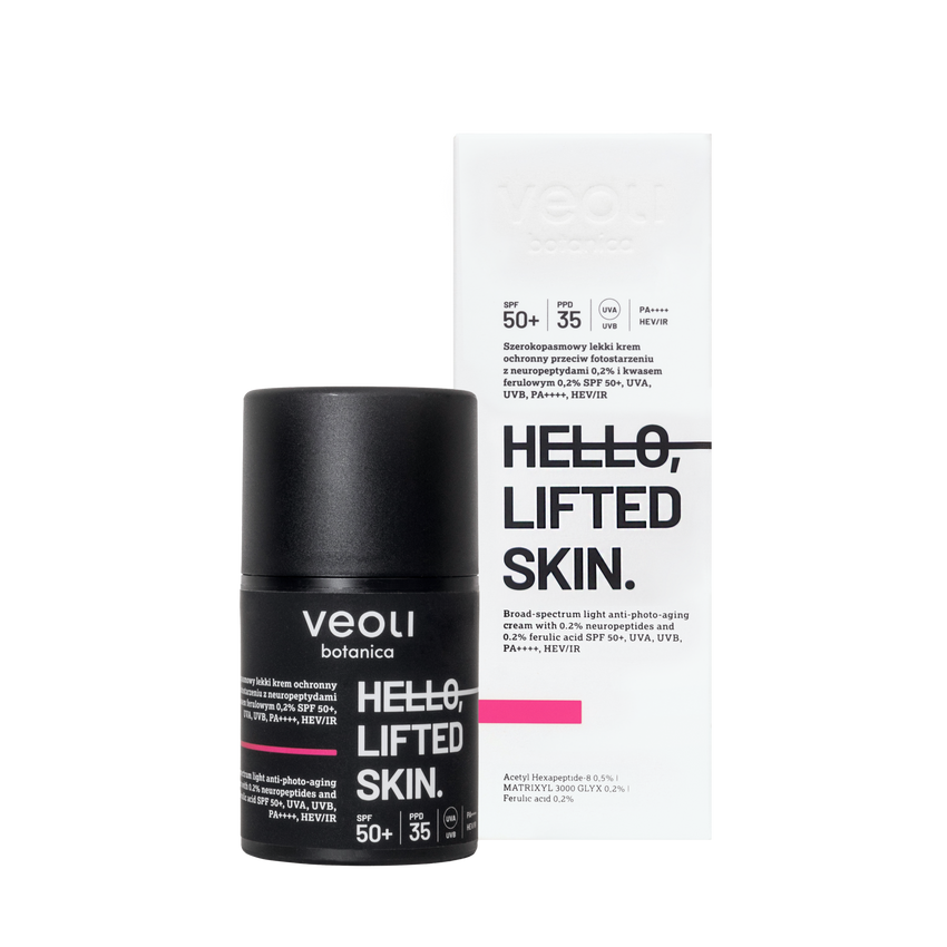 Veoli Botanica – Szerokopasmowy lekki krem ochronny SPF50 Hello Lifted Skin 50ml
