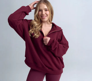 Joy in me - Bluza z zamkiem Evolve / Burgundy