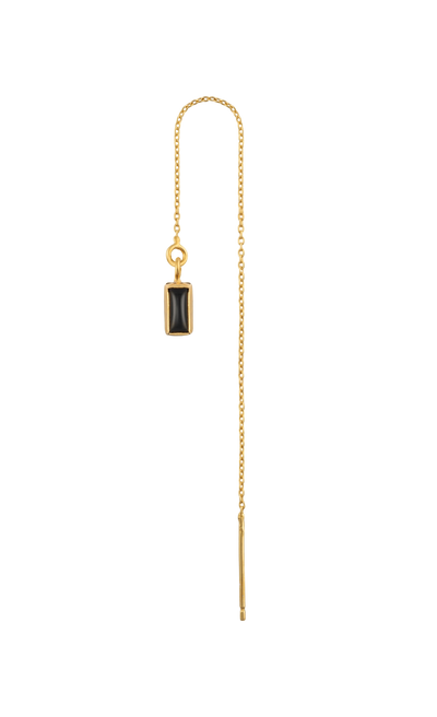 Kolczyk blue velvet chain onyx / gold