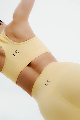 LIGAS - Legginsy z wysokim stanem icon LUMEA - pastelowy żółty