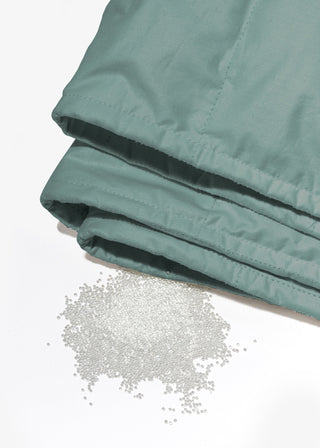 PLANTULE - Kołdra obciążeniowa z kulkami szklanymi 150x200 cm (zielona bawełna)