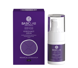 BasicLab Dermocosmetics - Korygujące serum 0,05% czystego retinalu, fitosfingozyna, CICA - redukcja i stymulacja 15ml