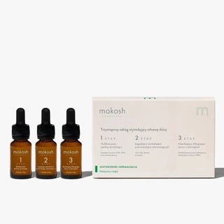 Mokosh Cosmetics - Trzyetapowy zabieg stymulujący odnowę skóry - pokrzywa z miętą 3x7ml