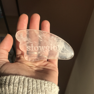 Slowglow - Płytka gua sha - kwarc różowy