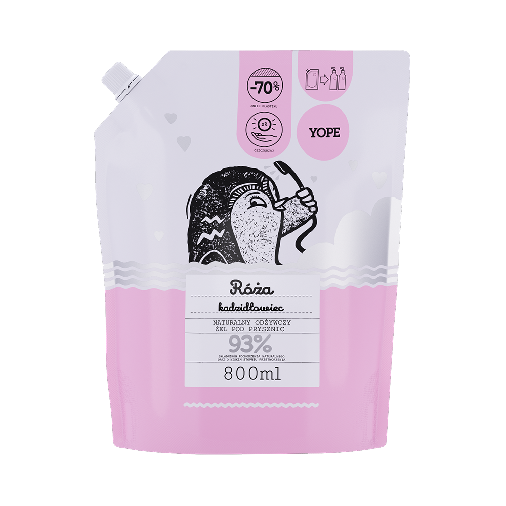 Żel pod prysznic - róża i kadzidłowiec 800ml (refill)