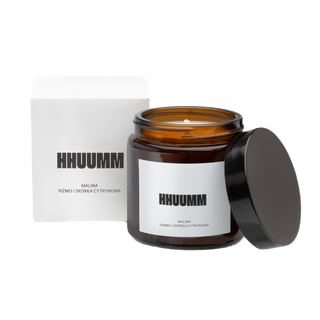 HHUUMM Premium - Świeca sojowa - malina, piżmo, skórka cytrynowa 120ml