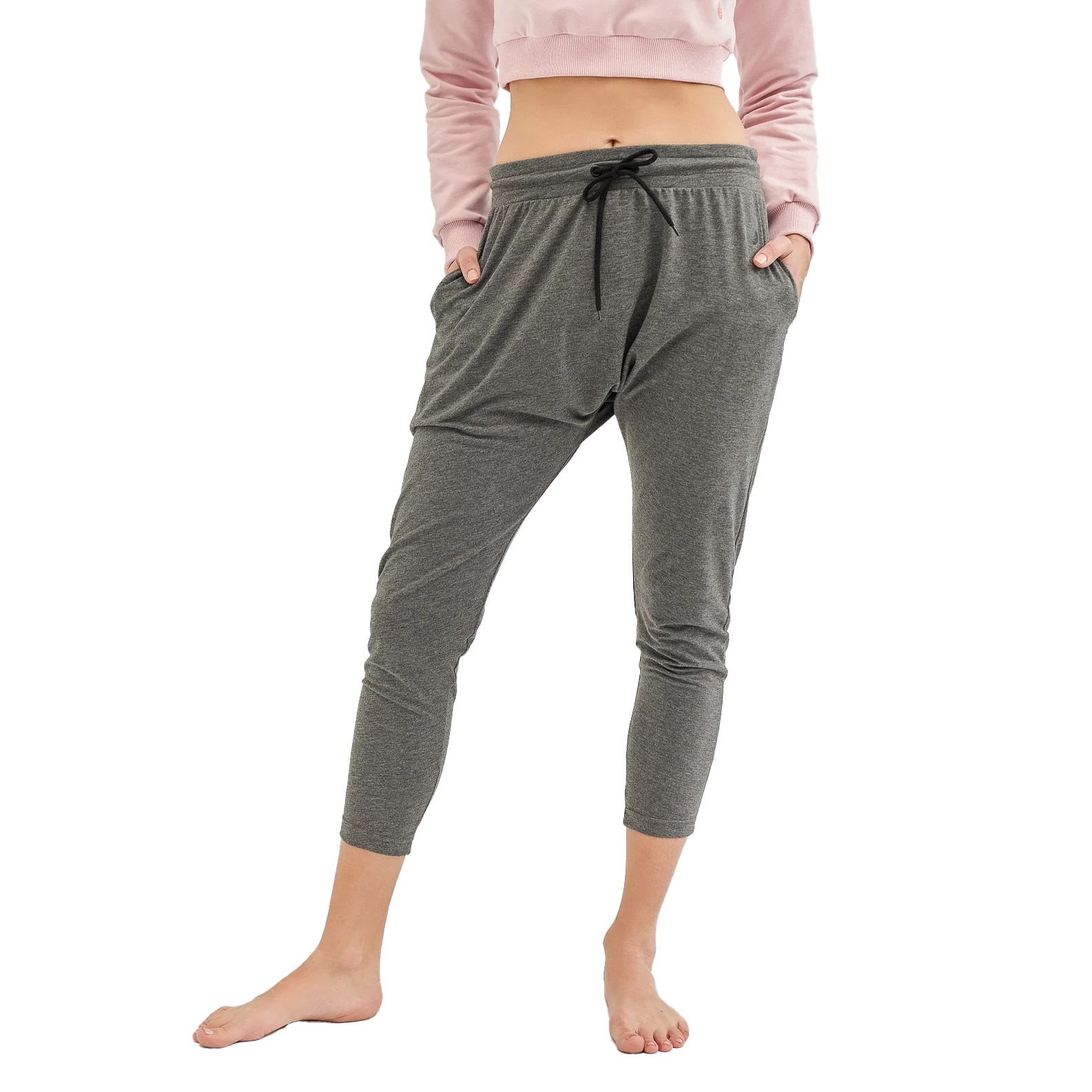Spodnie do jogi cosmic cropped track pants - silver moon