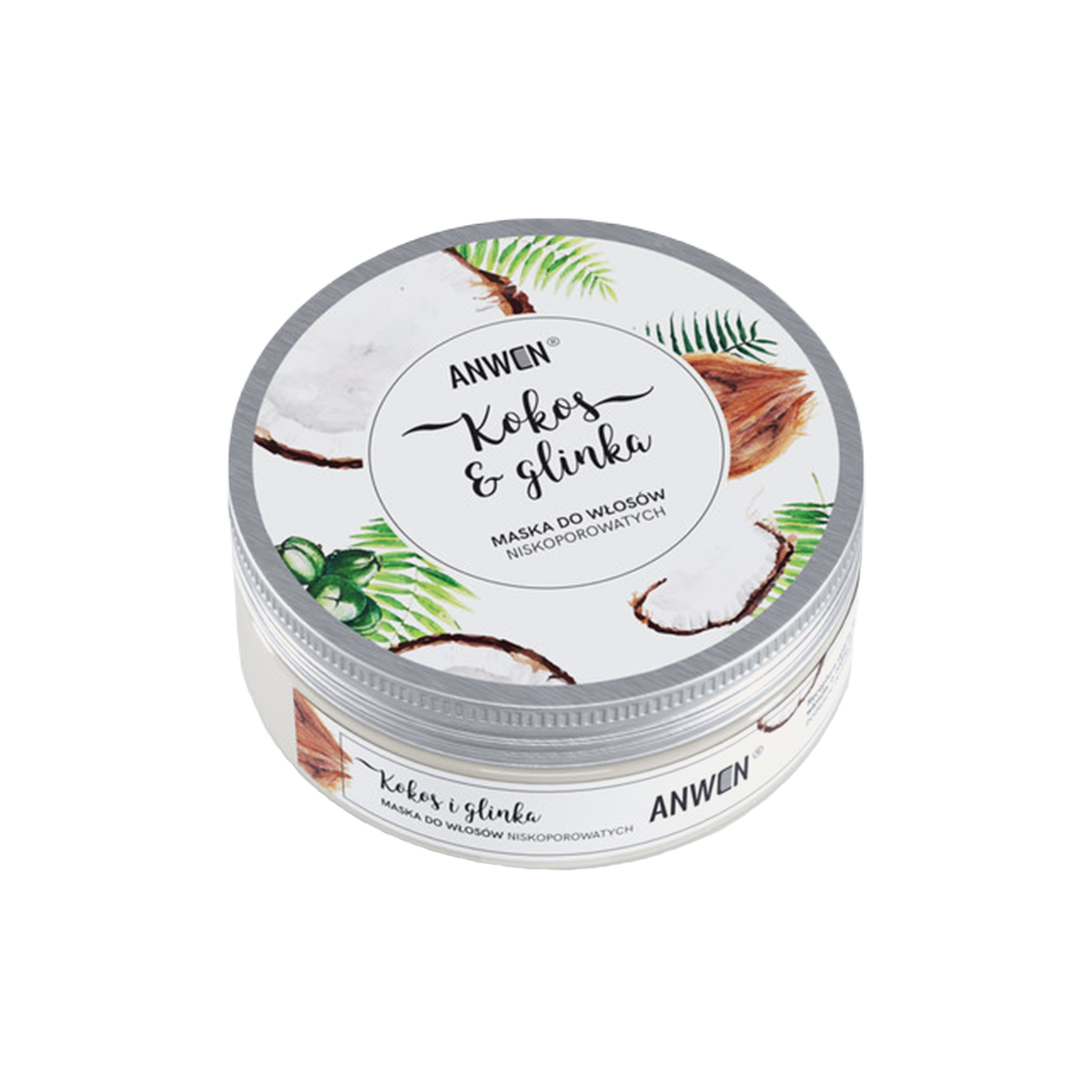 Maska do włosów niskoporowatych - kokos i glinka 200ml